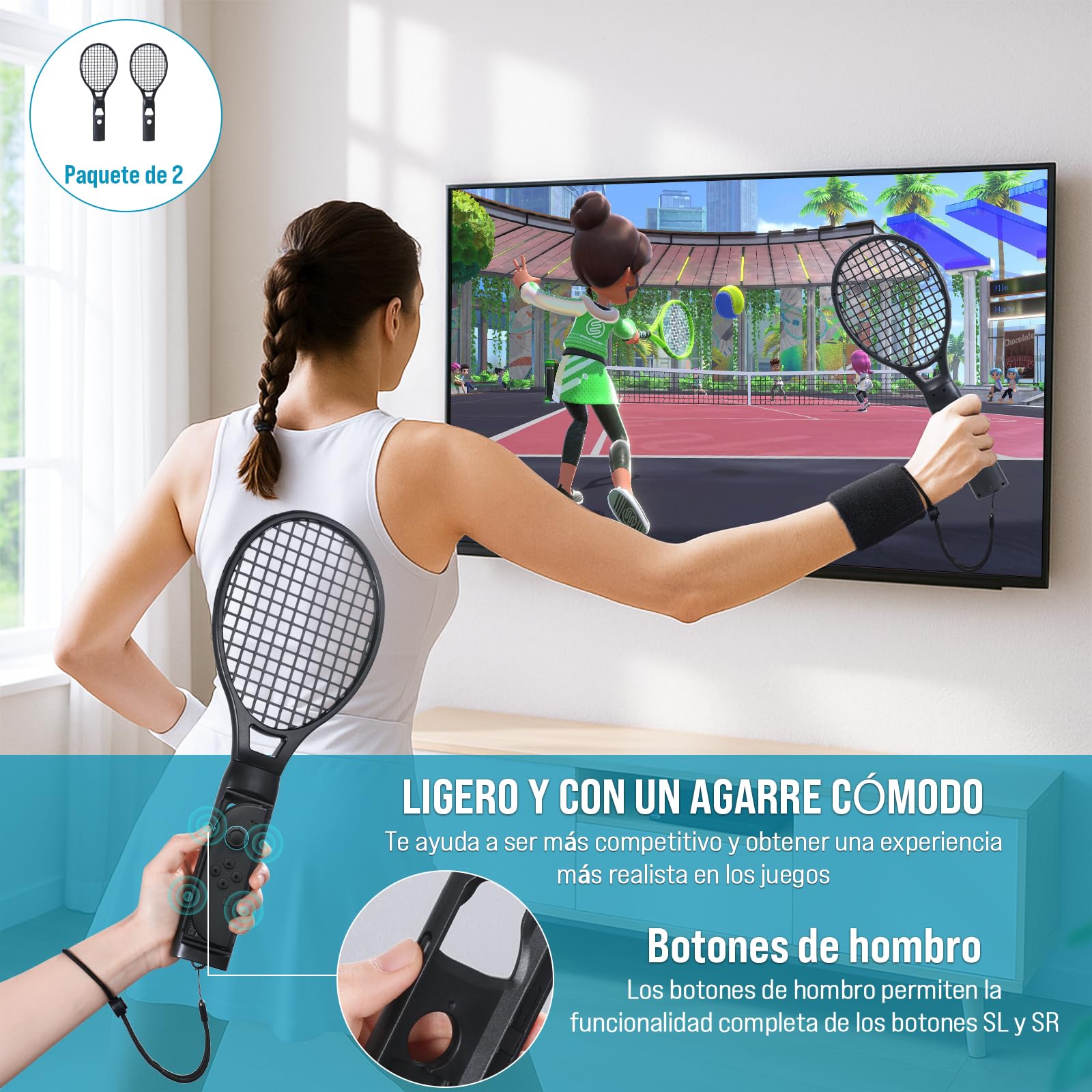LONGYI Switch 2 Juego de Accesorios Deportivos para Switch 2 12 en 1 Paquete de Accesorios Deportivos para JoyCon, Fiesta Familiar Paquete de Accesorios de Juegos Deportivos