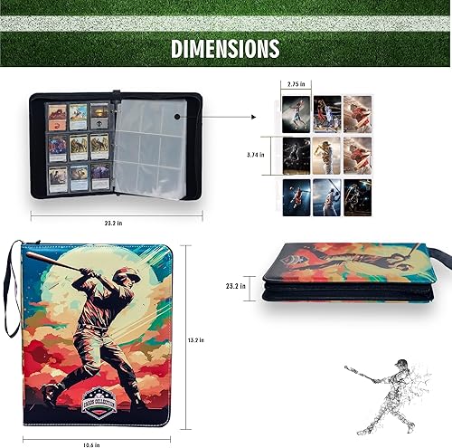 Miniatura 3 de Carpeta para tarjetas de béisbol, carpeta de tarjetas de 900 bolsillos, tarjetero de béisbol con 50 fundas protectoras de tarjetas, carpeta para
