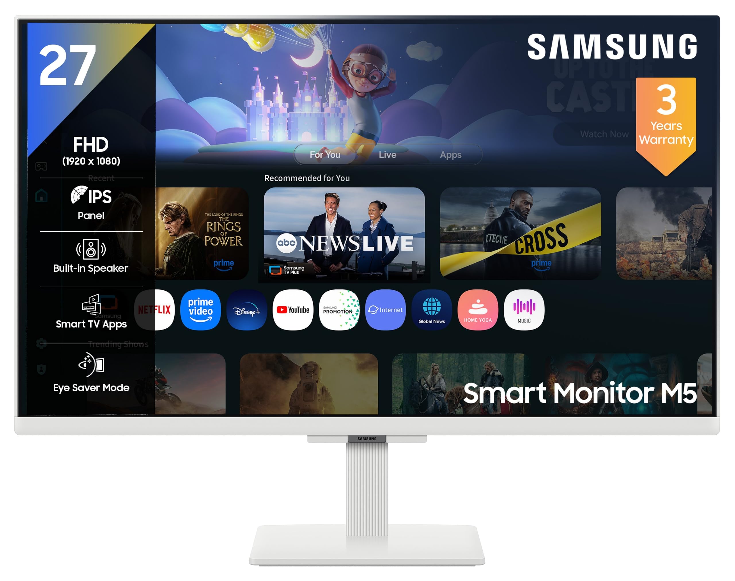 Samsung 32" (80cm) M5 Smart Monitor with Smart TV Experience|FHD 1920 x 1080|Screen Mirroring TV Plus|Speakers|Adaptive Sound|Wi-Fi|HDMI|Bluetooth|LS32FM500EWXXL|Black — Amazon image 18