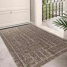 Door Mats Indoor, 24"x36" Non-Slip Front Door Mat Low-Profile Indoor Mat, Absorbent Resist Dirt Inside Floor Mat Entryway Rugs, Soft Washable Doormat Welcome Mat Rug Carpet (04-Brown, 24"x36")