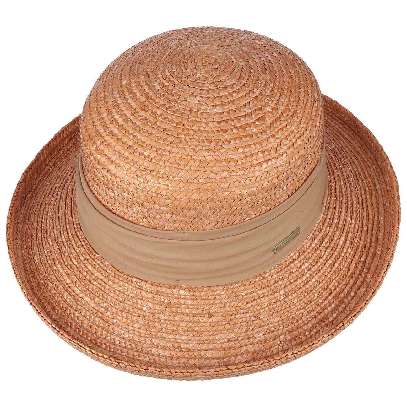 Seeberger Dilara Cappello in Paglia Donna - Berretto con Risvolto da Sole pistagna Primavera/Estate Estate