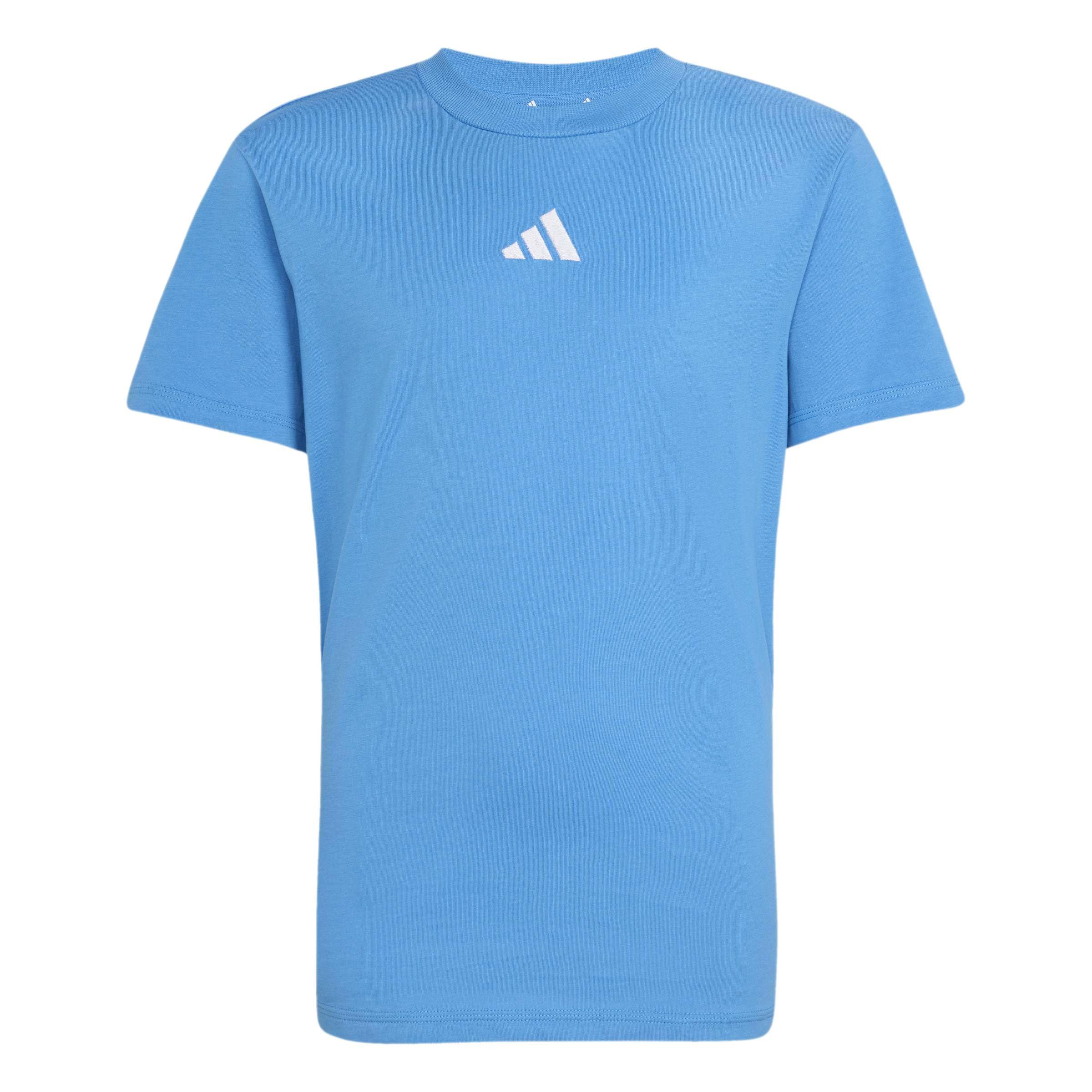 adidas Sportswear Junior Boys Essentials T-Shirt, Ray Blue, Size 7-8 Years