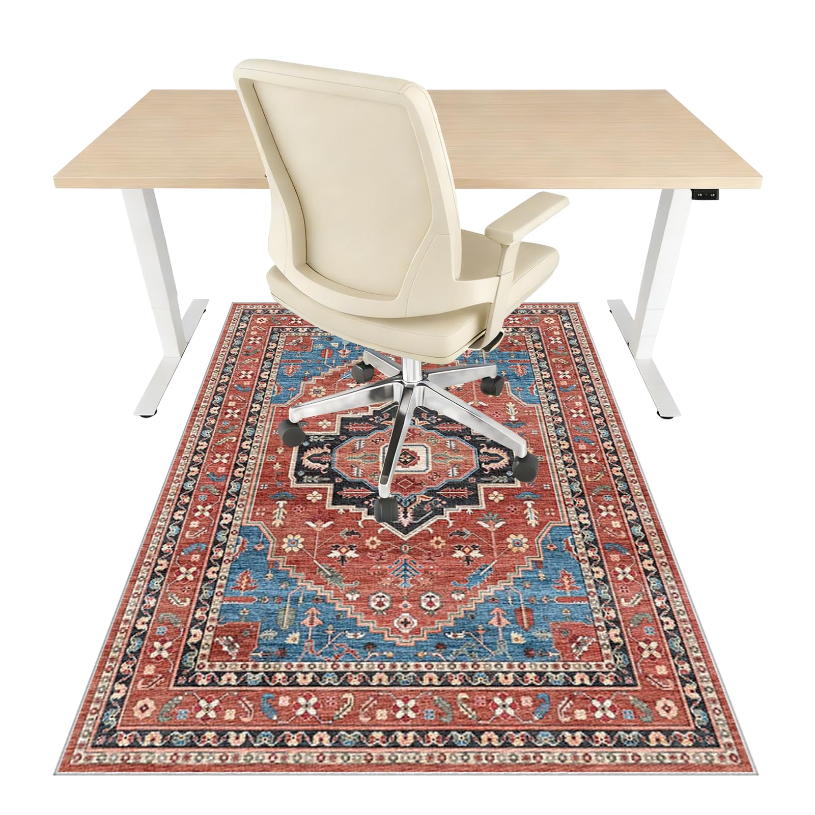 Lexqmawg Color-19Bb Office Chair Mat For Carpeted & Hardwood Floor, Desk Chair Mat For Low Pile Carpet, Office Chair Floor Protector Mat, Computer Chair Mat For Rolling Chair, Hard Floor Mat Anti-Skidding 60 X 90 Cm