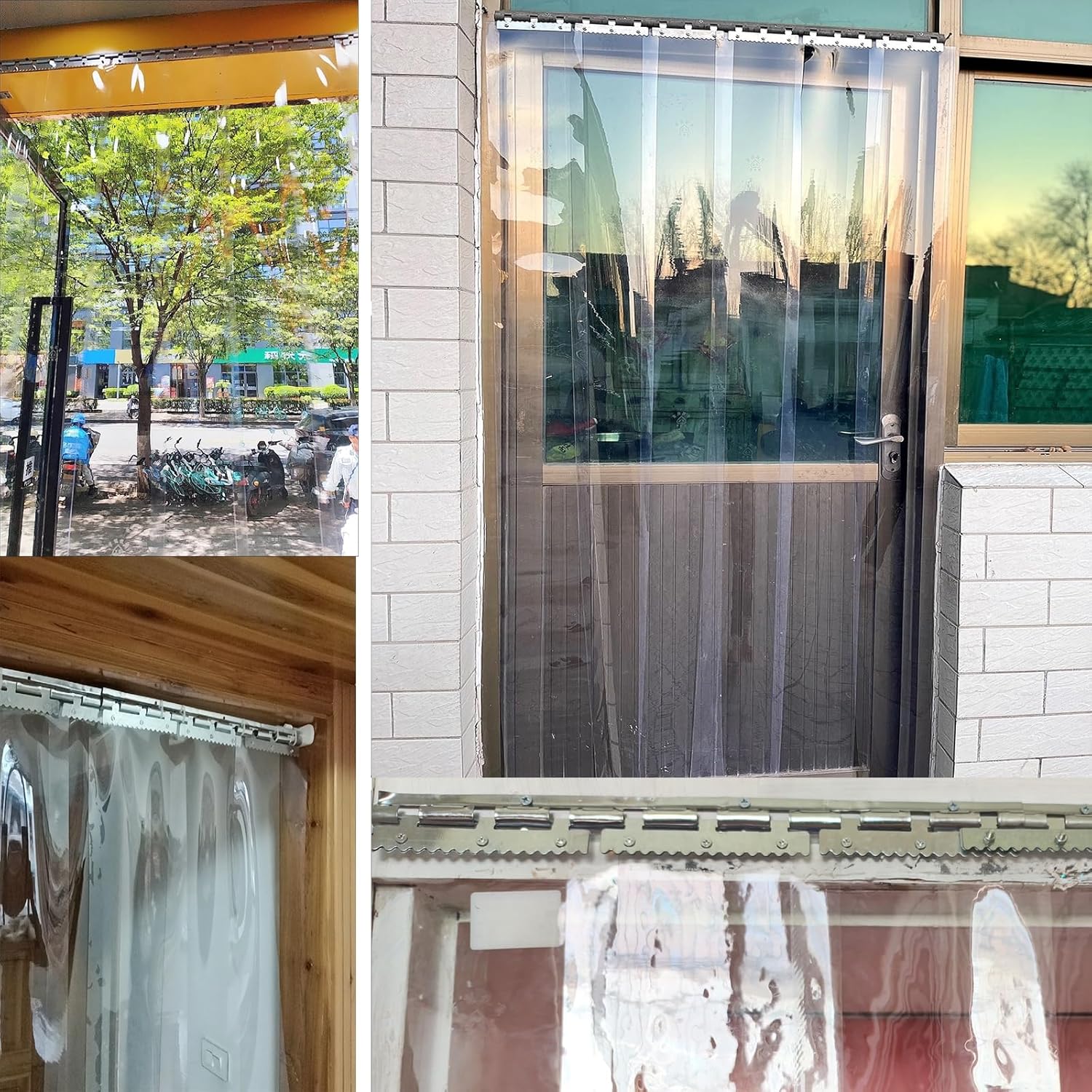 Door Curtain Freezer stripdoor,PVC Door Strips Clear Vinyl Curtains,Windproof Waterproof PVC Strip Stable Curtain，for Dog House Flap, Freezer,Commercial,(165x190cm/64.96x74.8in)