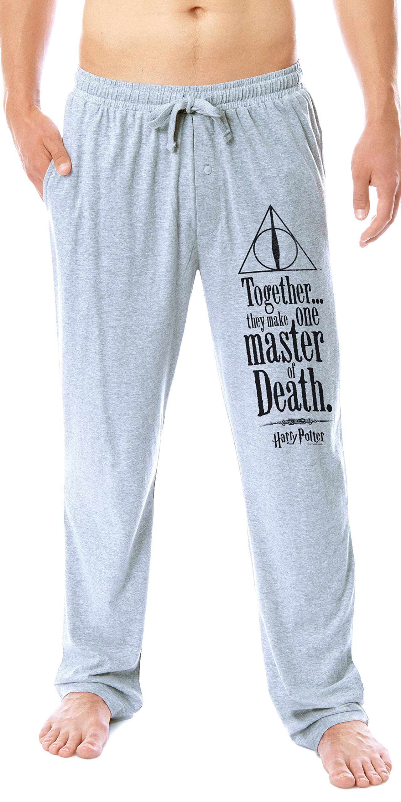 Bas de pyjama Harry Potter Deathly Hallows gris aux finitions soignées pour homme