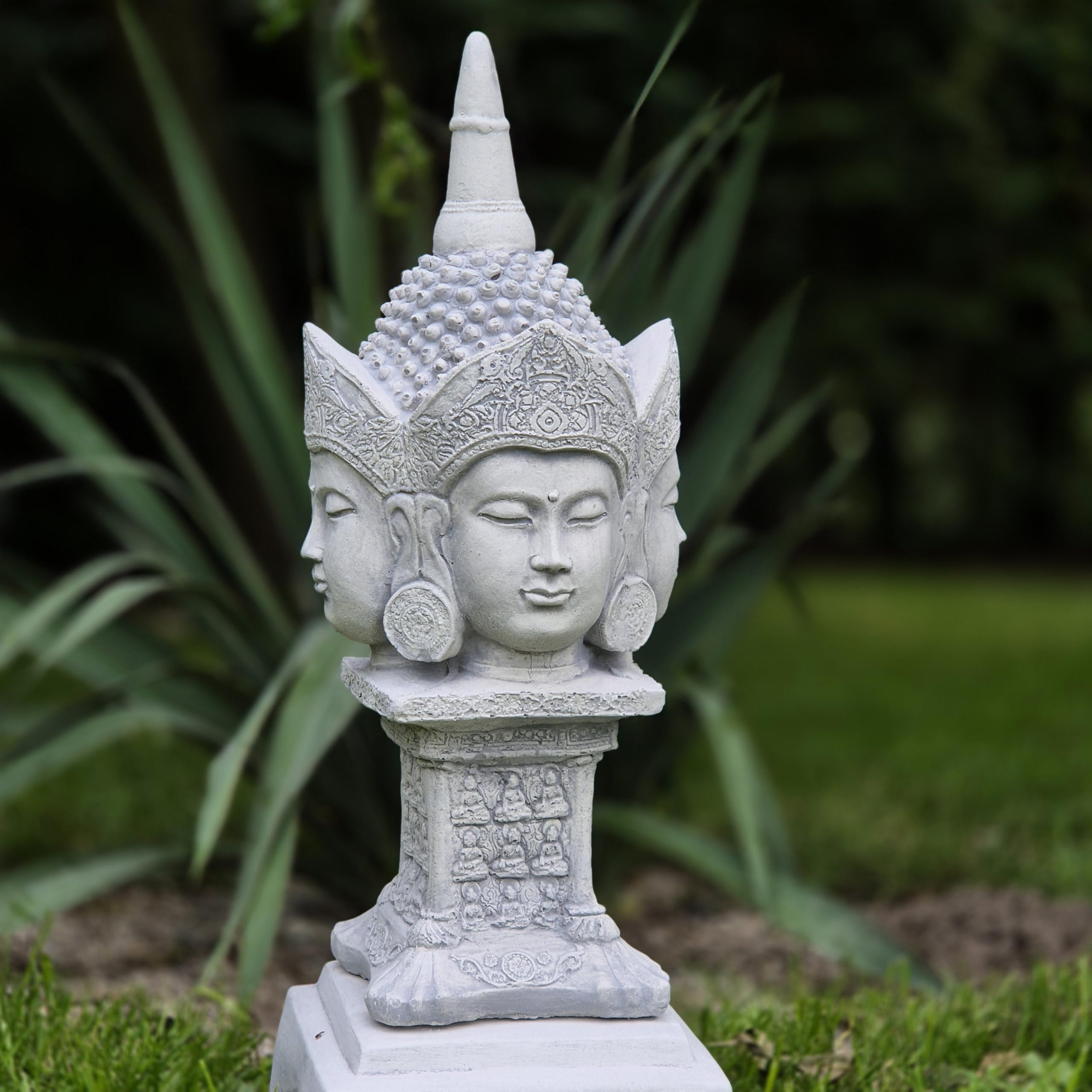 FABRIQ Buddha a quattro facce, 37 cm, 5 kg, resistente alle intemperie, Zen & Feng Shui, statuetta da giardino