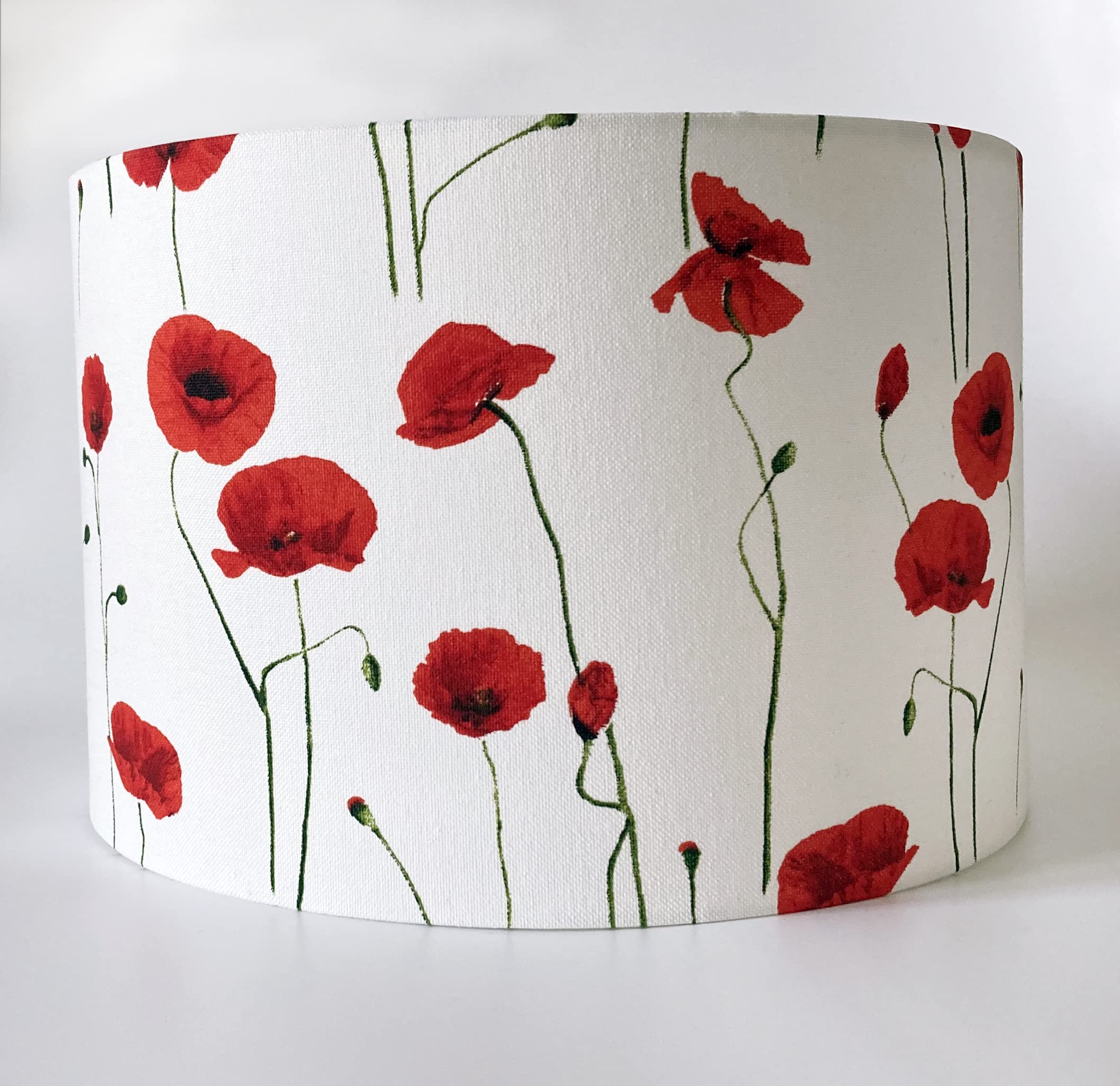 Poppy, Poppies Floral Ceiling Light Shade or Table Lampshade in 2 Sizes (Large Ceiling 30cmD x 20cmH)