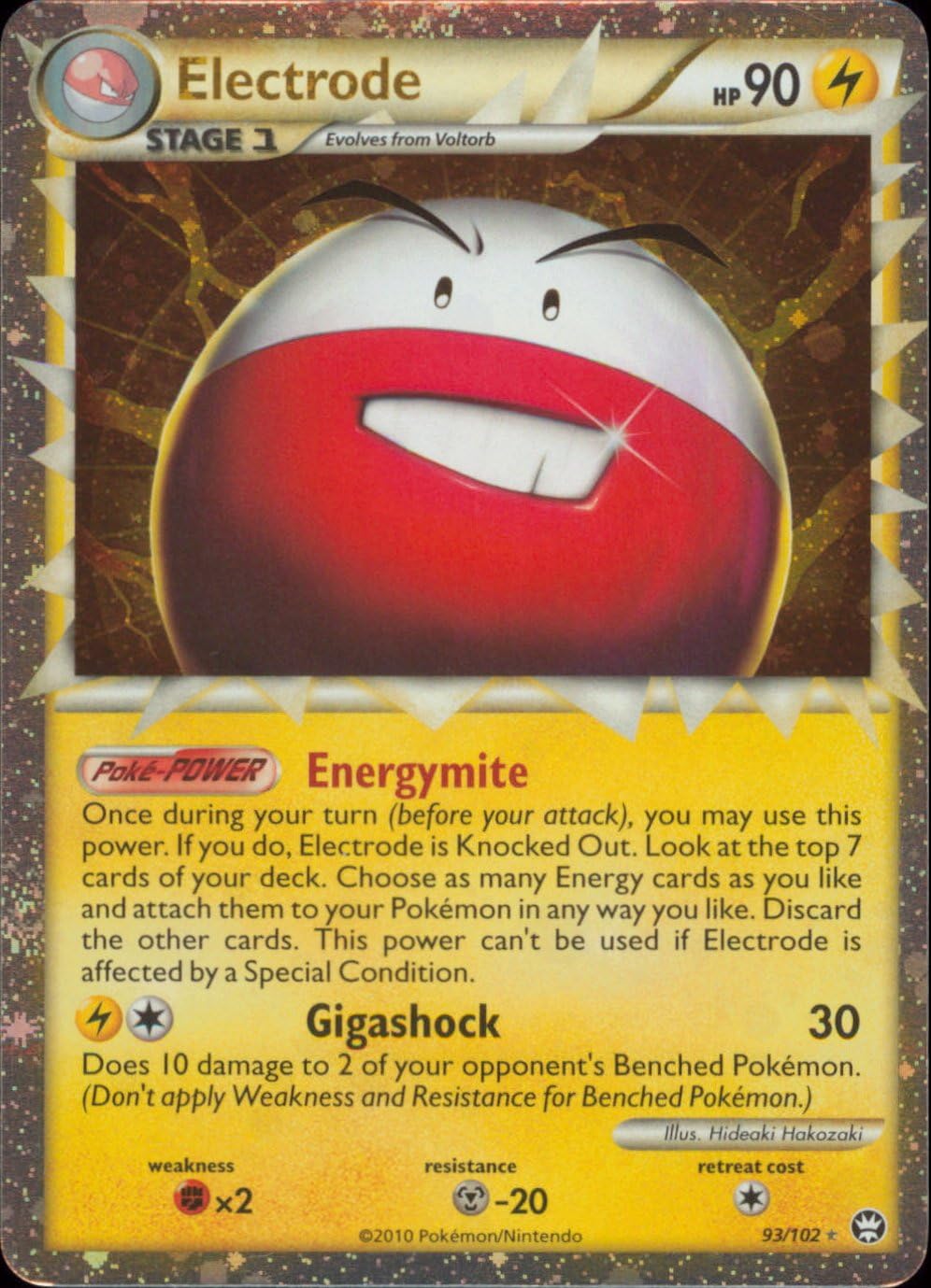 Pokemon Electrode Prime (93/102) HS Triumphant Holo Toys & Games