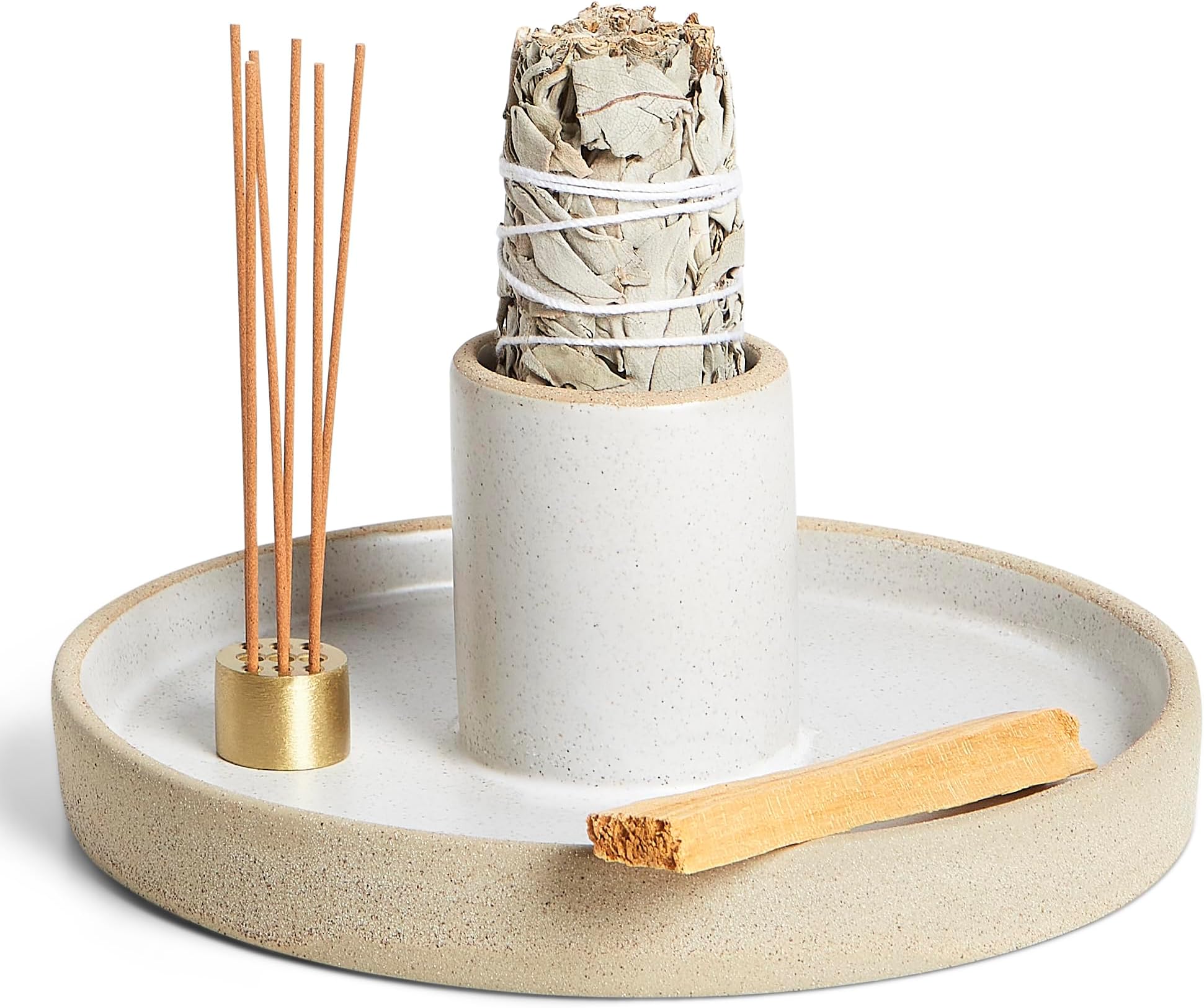 Palo Santo Sticks Incense Burner Holder, White Sage Smudge