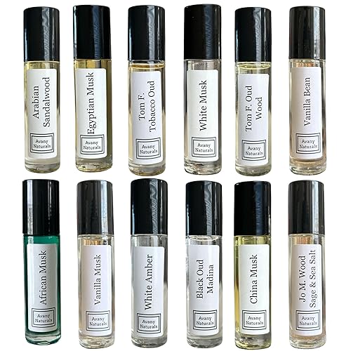 Miniatura 9 de Avany Naturals Juego de 3 aceites corporales de fragancia unisex, almizcle blanco, sándalo, almizcle ámbar, perfume concentrado, fragancia sin