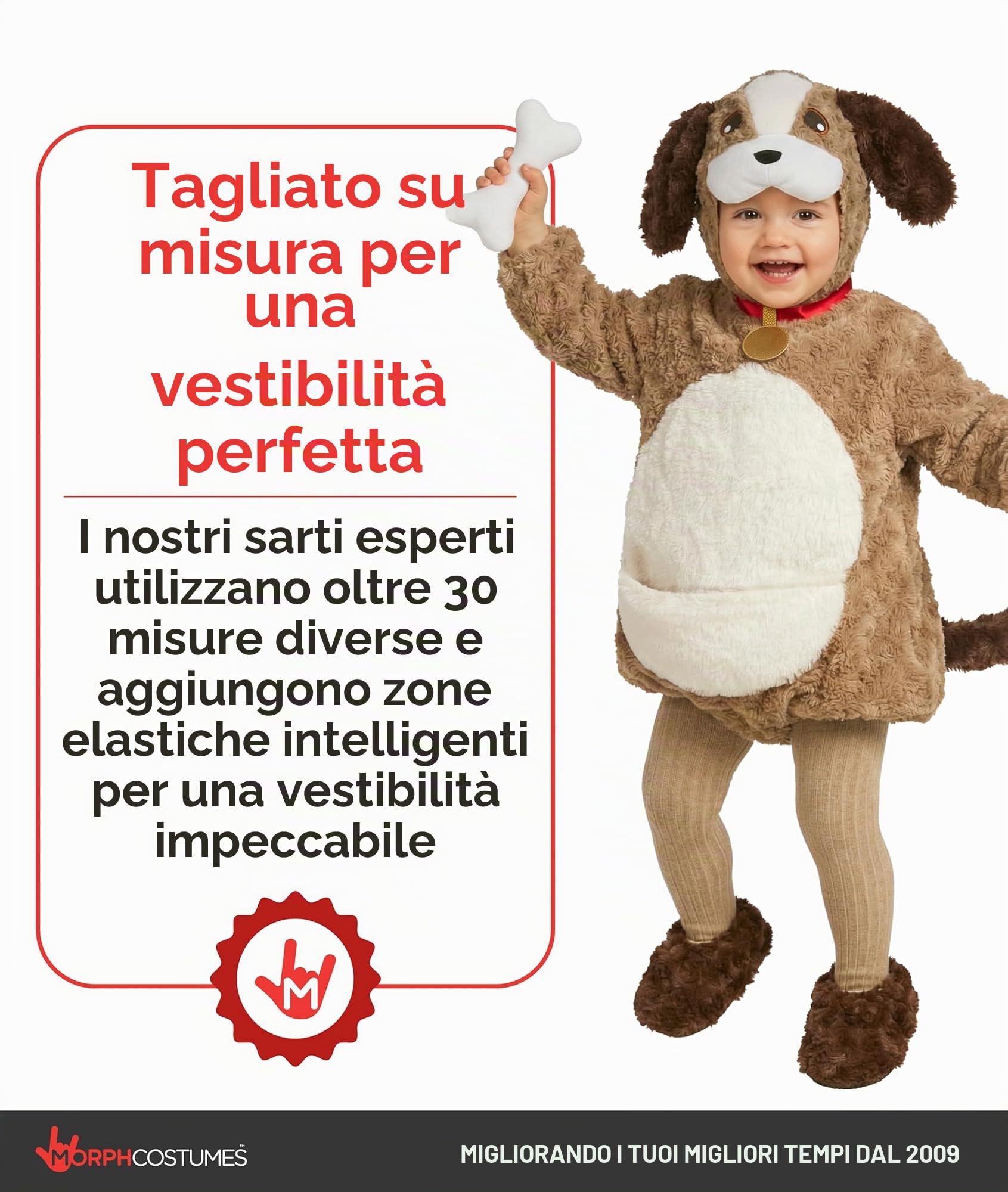 Morph Costume Cane Bambino, Costume Cane Bambina, Vestito Cane Bambino, Vestito Carnevale Cane Bambino, Costume Cagnolino Bambino, Costume Carnevale Cagnolino