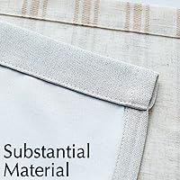 Vista 9 de jinchan Cenefa de lino a rayas, cenefa opaca de doble capa para ventanas de 18 pulgadas, estampado a rayas, tratamiento rústico de ventana