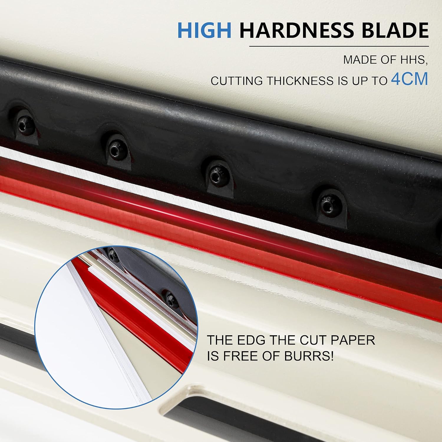 Frifreego Heavy Duty Paper Cutter, 12" Guillotine Paper Cutter, 1.57" Thickness Cutting Ability, Durable HHS Hard Blade, for Cutting Paper, Leather, Non-Woven Fabrics, Easy Cutting Even for Women : Office Products