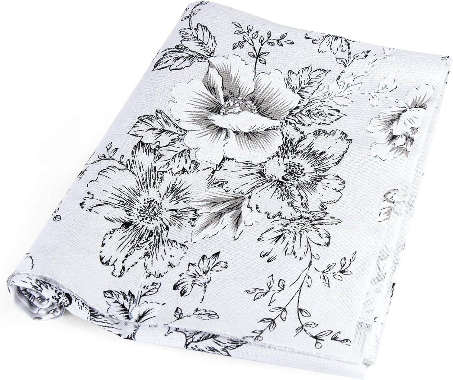 Linen Blue Floral Fabric by The Yard- Precut 3 Yard Upholstery Fabric 62 Inch Width for Sewing DIY Crafting Quilting Sofa Tablecloth Curtain Cloth, Vintage Floral