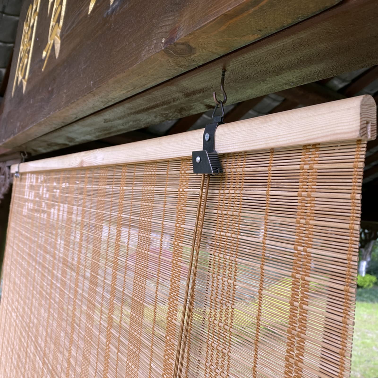 Stores en Bambou,Store à Rouleau en Bambou Naturel,Store Enrouleur Exterieur,Store en Bois Qualité Supérieure pour Portes Fenêtres Cuisine,70% Panne D'électricité,W105xH220cm/W41xH87in