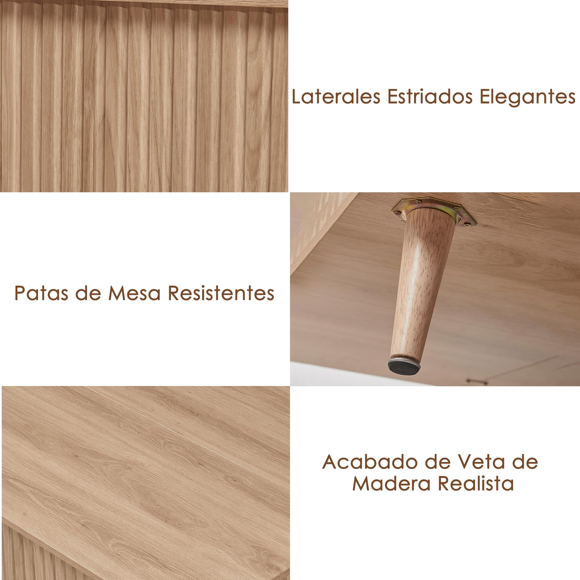Mesa de centro cuadrada con estante extensible, mesa de centro de altura ajustable con espacio de almacenamiento y superficie acanalada para sala de estar, oficina en casa, estudio o escritorio.