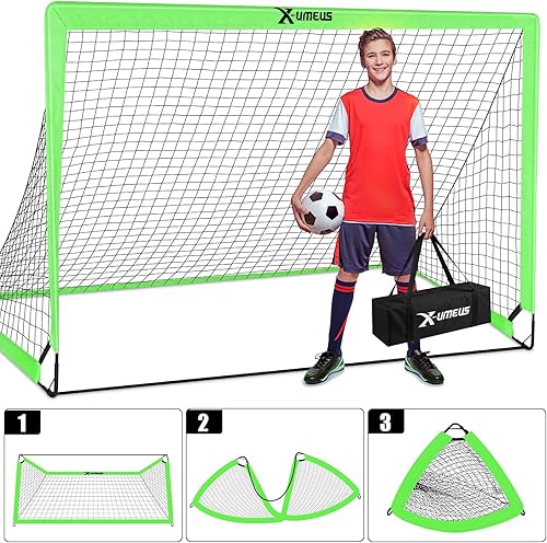 Miniatura 16 de Kids Soccer Goals for Backyard Set of 2, 4 x 3 ft/6 x 4 Toddler Soccer Goal Training Equipment with Soccer Ball, Cones, Pop Up Soccer Net for Kids