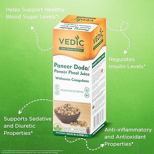 Miniatura 3 de Vedic Juices Paneer Doda Juice - Withania coagulans - Cuajo indio - 100% puro y natural - 33.08 onzas líquidas (33.8 fl oz)