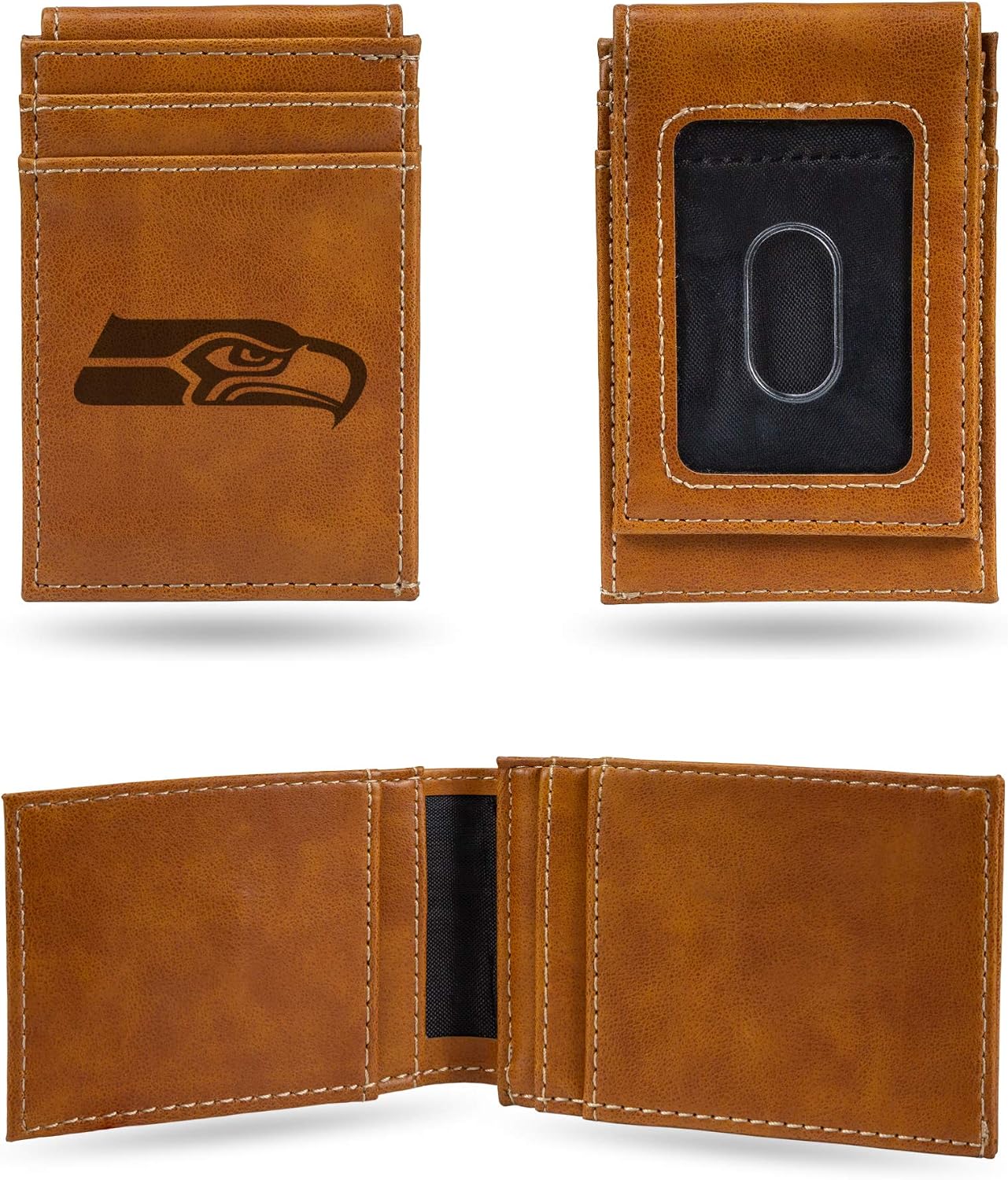 Rico Industries NFL Laser Engraved Front Pocket Wallet, Seattle Seahawks