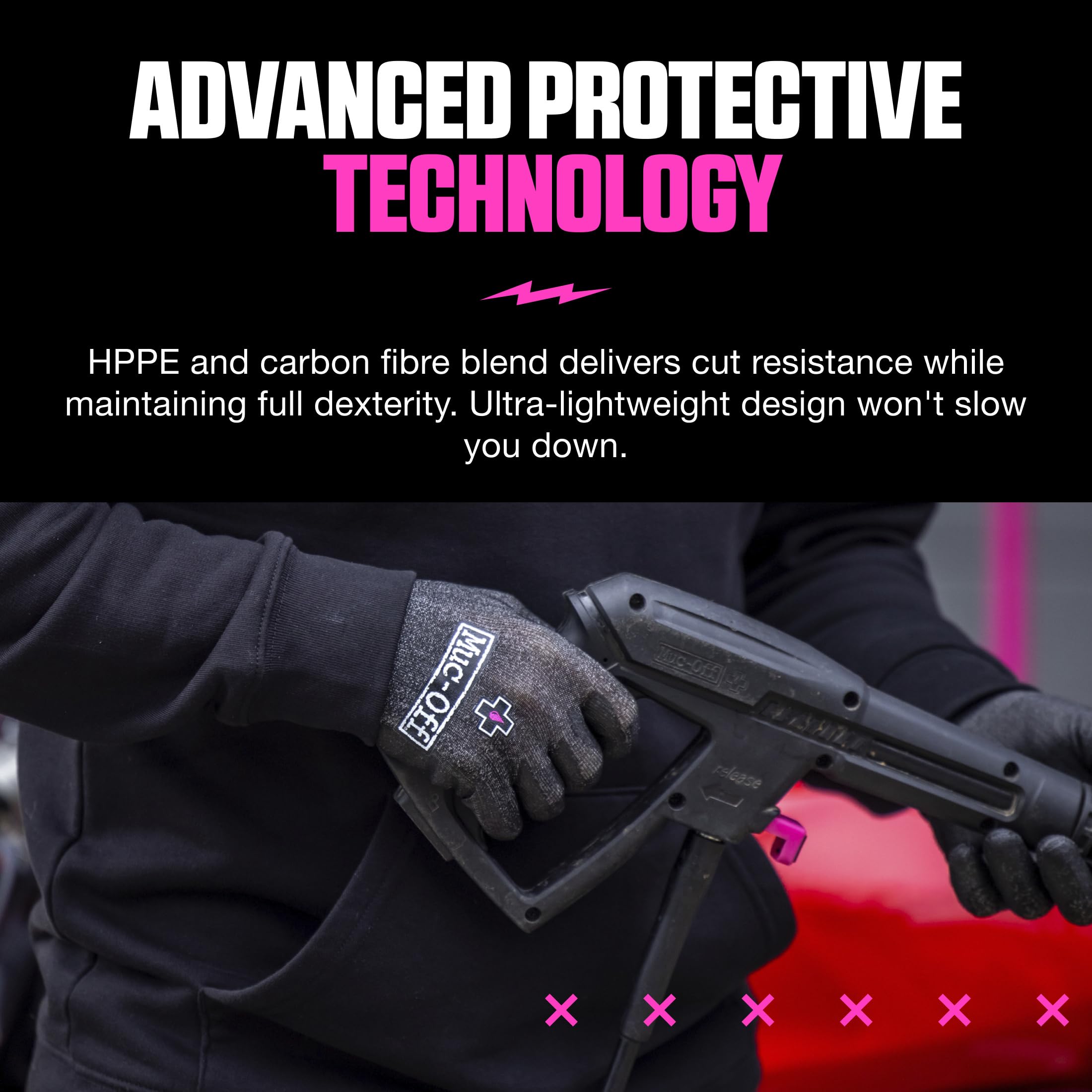 Muc-Off Mechanics Gloves, Rozmiar M – Rękawice Mechanika bez Lateksu, Rękawice Robocze Odporne na Przecięcia – Nadające się do Prania Rękawice do Warsztatu Rowerowego, Samochodowego, Motocyklowego