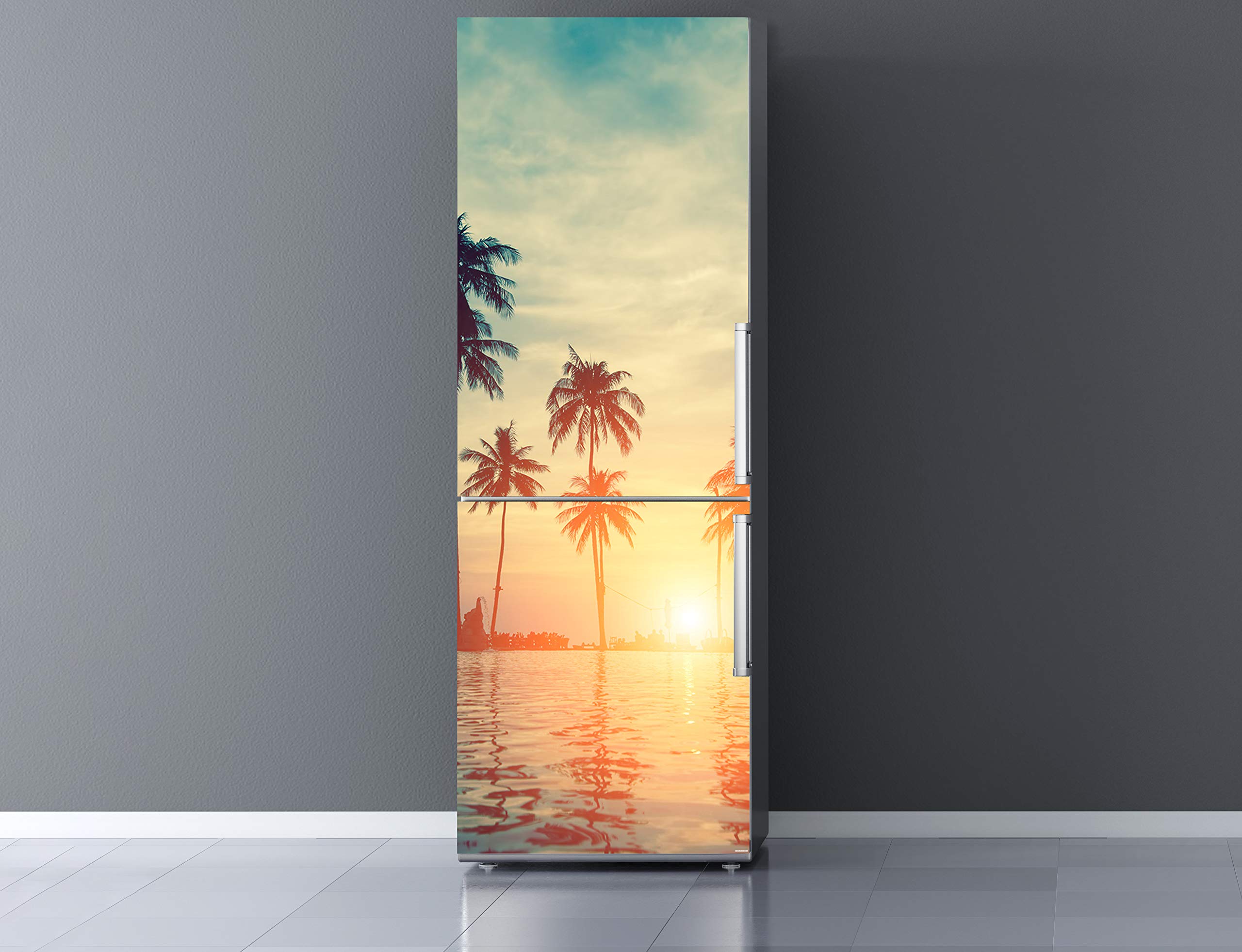 Sticker Frigo Végétation OEDIM 185x60cm - Vinyle Adhésif Décoratif - Facile à Poser