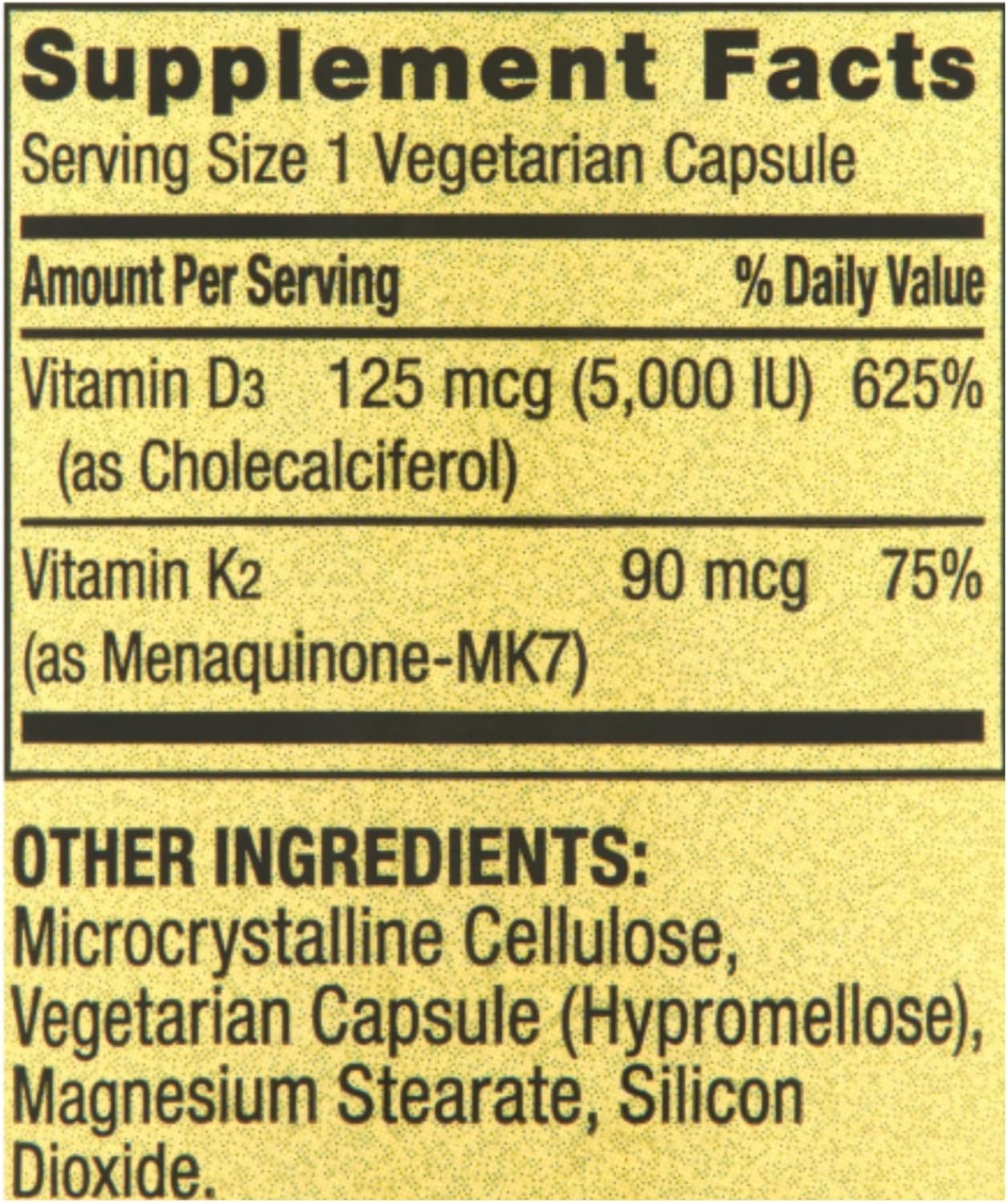 Spring Valley Vitamin K2 90mcg D3 125mcg 90 Count Vegetarian Capsule, 180 Total Pack of 2 Includes Pills Organizer + Me Gustas Sticker