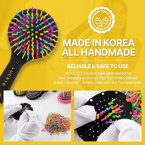 Miniatura 4 de LUCETE Cepillo Rainbow Volume S (mediano) - Cepillo desenredante con un espejo tamaño de viaje