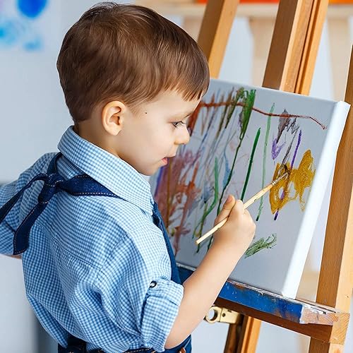 Miniatura 35 de FIXSMITH Lienzo estirado de 6 x 8 pulgadas, paquete de 12 lienzos blancos en blanco para pintar, imprimado, 100% algodón, perfil de 5/8 pulgadas