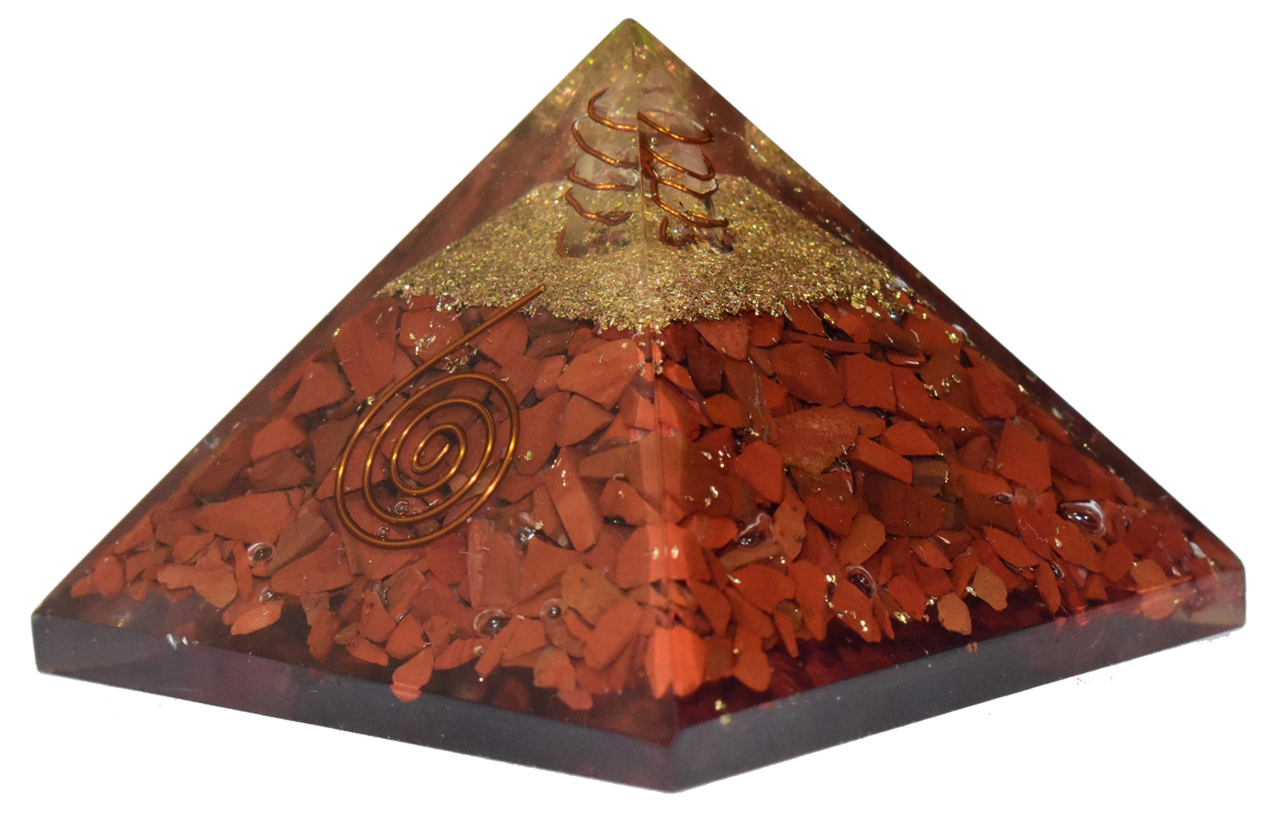 Healings4u Orgone Pyramid Red Jasper Size 2-2.5 inch Natural Reiki Healing Meditation Orgonite Pyramid