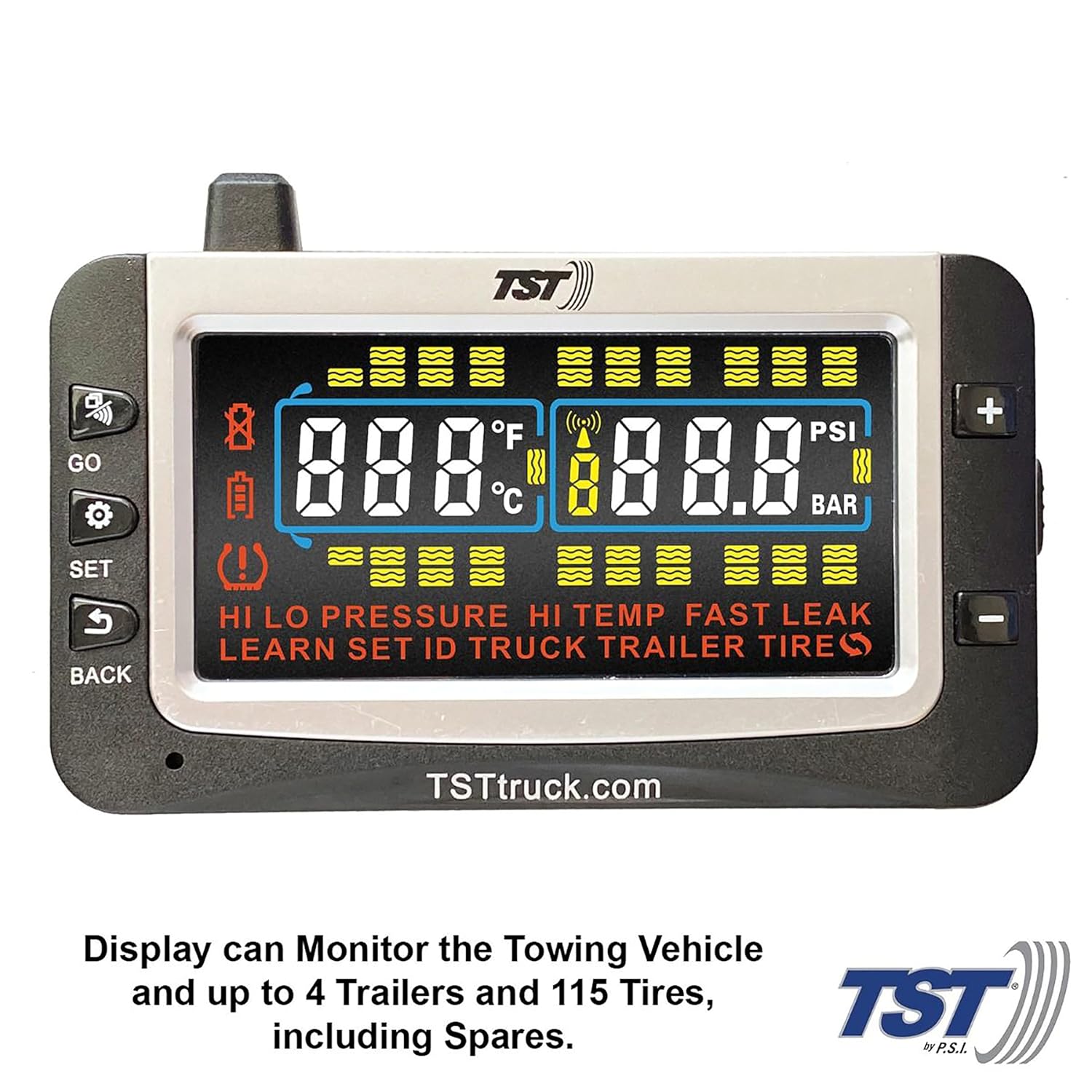 TST 507 Series TPMS - RV Tire Pressure Monitoring System with 8 Flow Thru Sensors & Color Display Monitor for Travel Trailers, Campers and Motorhomes (Metal Valve Stems Required for Flow Thru)