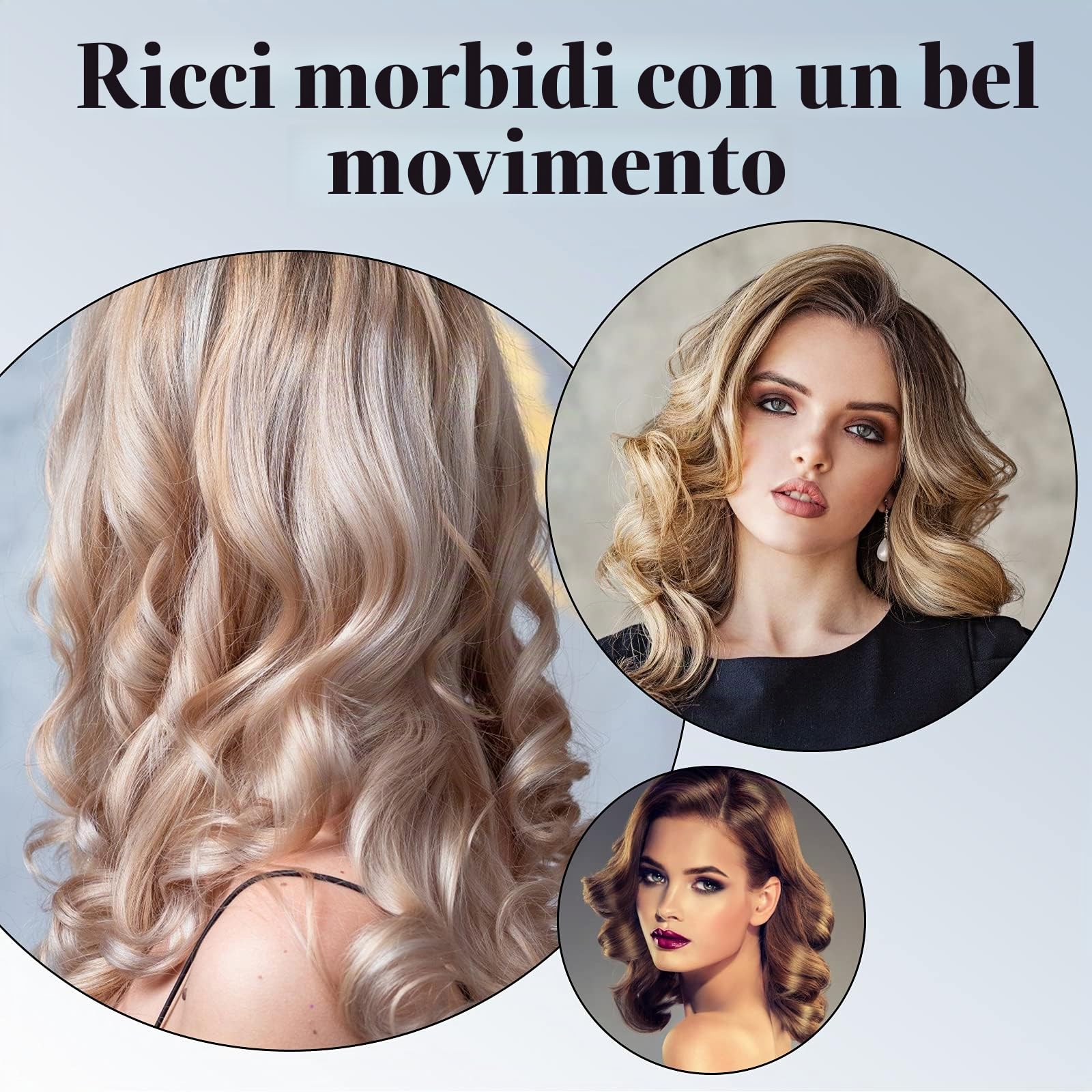 Rullo per capelli in spugna Jumbo in schiuma, morbido, ondulato, curvo, strumento per arricciare i capelli, 24 pezzi, uso per capelli lunghi e corti, donne e bambini, 5,1 x 5,8 cm (rosa)
