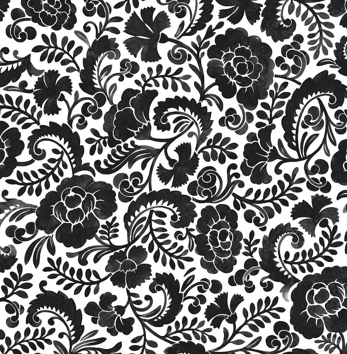 NextWall Tonal Paisley Peel and Stick Wallpaper (Dark Ash)