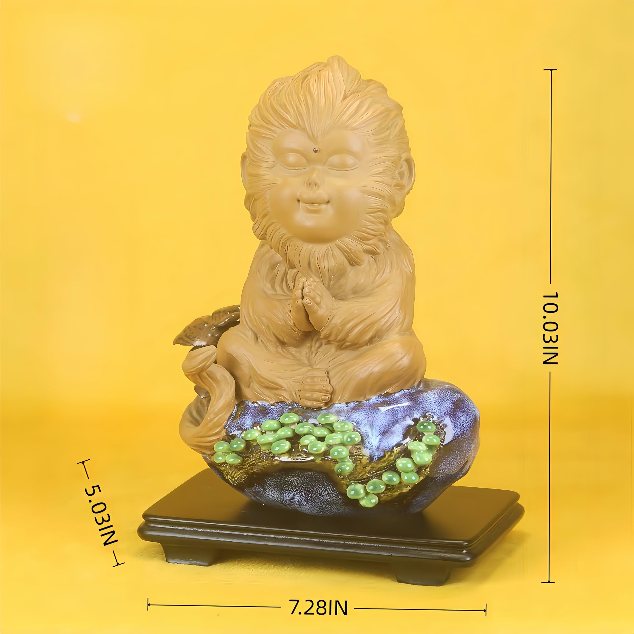 Ceramiczna figurka małpy chiński styl duch małpa rzeźba idealna do salonu, gabinetu lub baru
