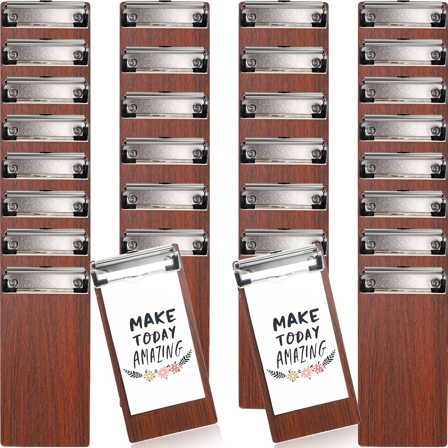 Epakh Mini Clipboard Small Clipboards Wooden Half Page Clipboard Wood Check Presenters Kids Clipboards for Restaurant School Waitress Guest Server Books Menu Holder 8 x 4 Inch(30 Pieces)
