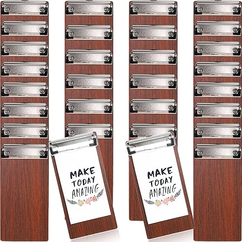 Miniatura 8 de Mini portapapeles pequeño Portapapeles de madera de media página Portapapeles de madera para niños, portapapeles para restaurante, escuela,