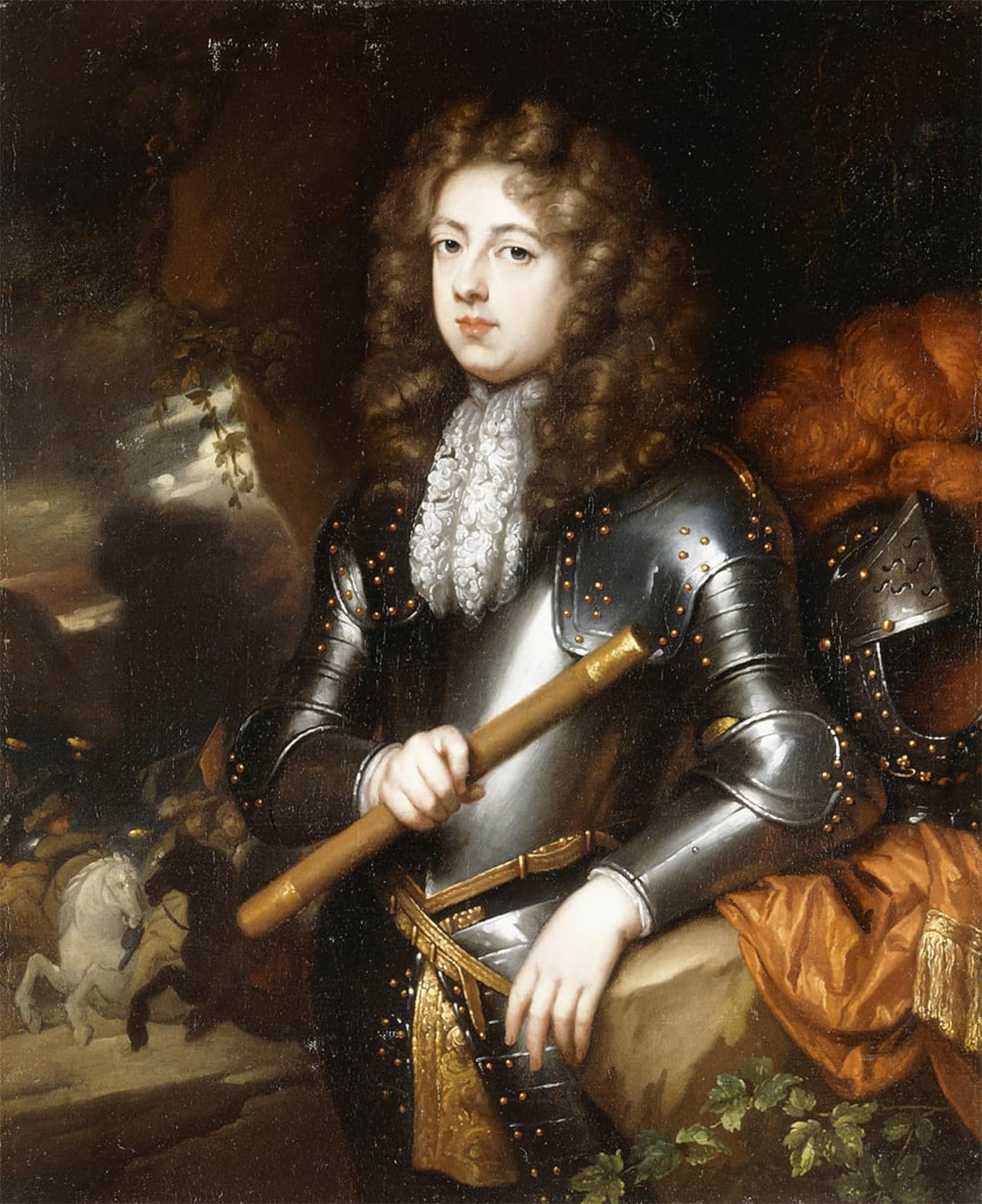 Tableau portrait d'un commandant Caspar Netscher déco chambre 60x90cm - 5