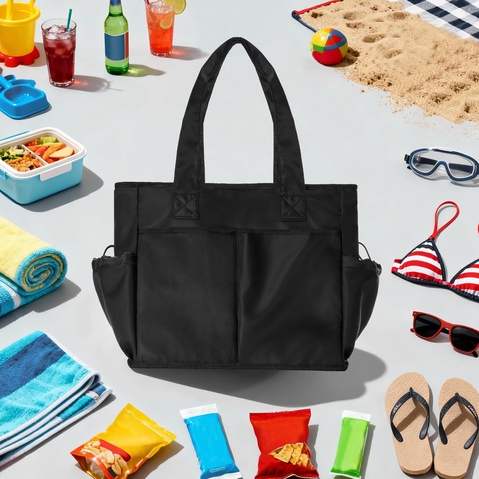 Odoland Borsa Termica Grande da 26L, Borsa da Spiaggia Termica Donna, Borsa Tote con Strato Isolante Termico, Borsa Termica da Spiaggia per Famiglie per Picnic, Spiaggia, Viaggi, Shopping