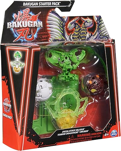 Miniatura 8 de Bakugan Starter - Paquete de 3, Special Attack Nillious, Dragonoide de titanio, Bruiser, figuras de acción giratorias personalizables y tarjetas