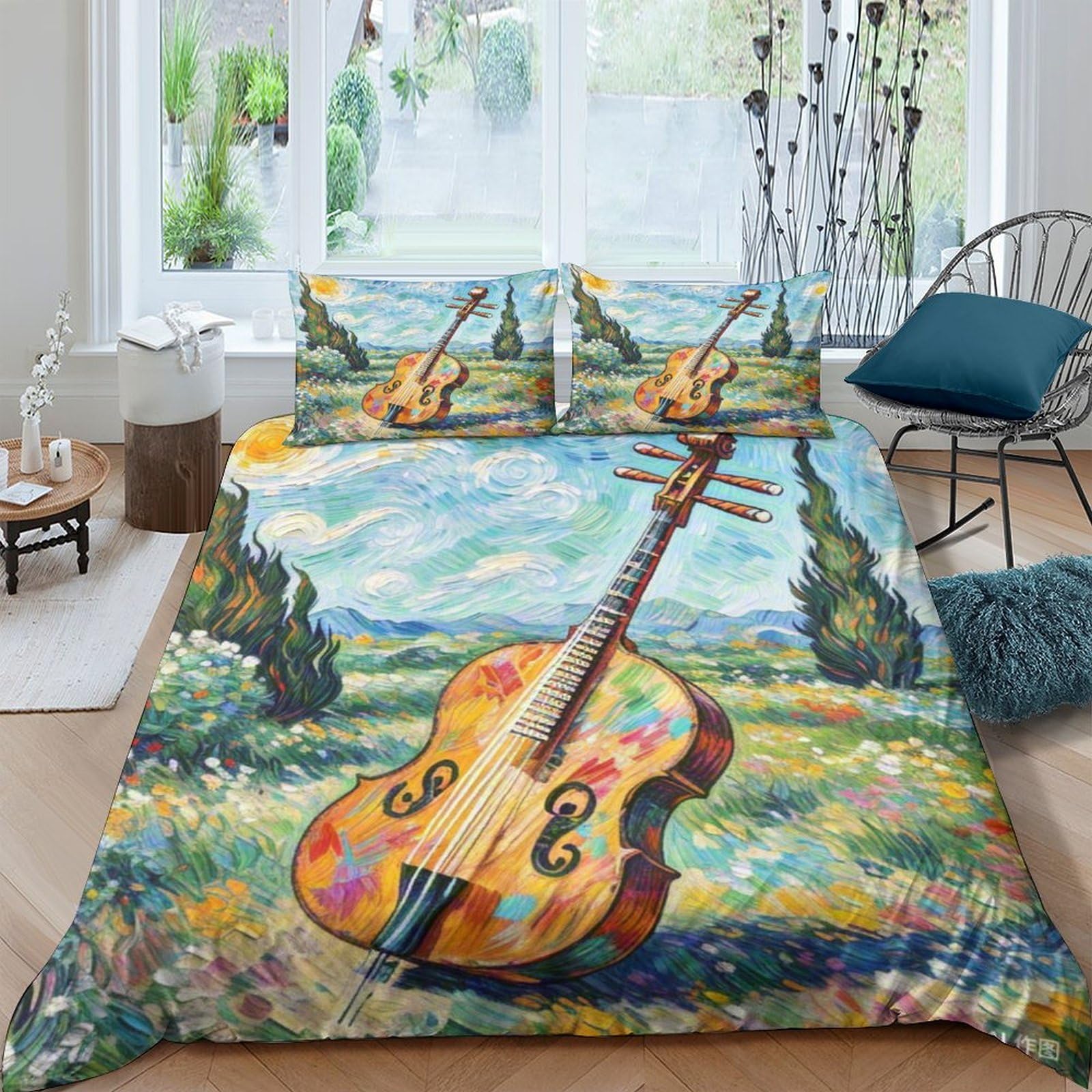 Erhu Parure de Lit 200x200 Housse de Couette Fille Garçon 3D