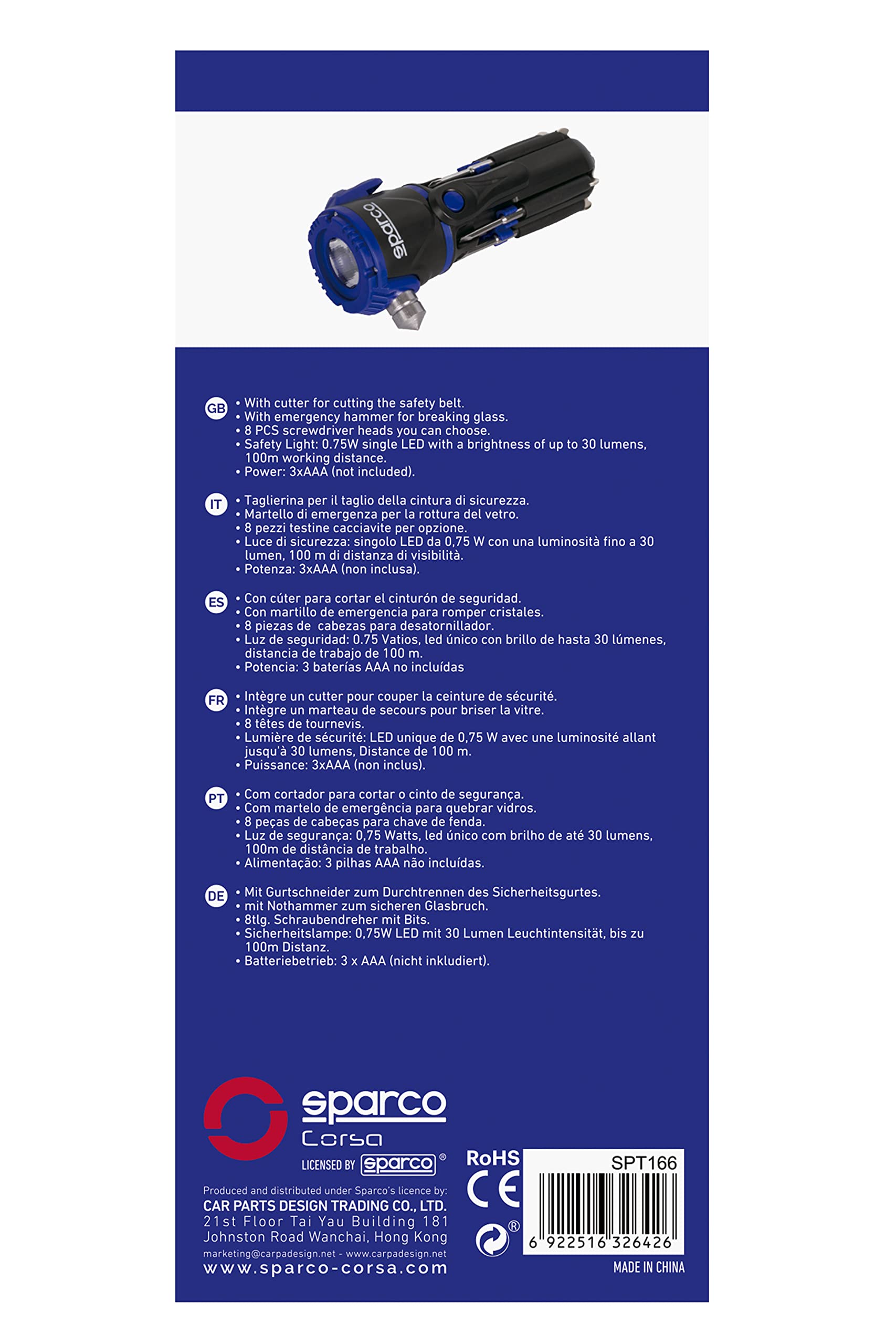 Sparco Martillo Emergencia Multiusos