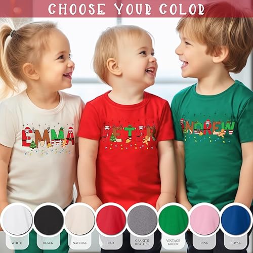 Miniatura 3 de Camisetas unisex de Navidad personalizadas para niños pequeños, camisetas de Navidad personalizadas para niños y niñas, camiseta personalizada para