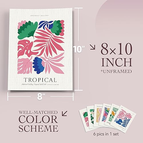 Miniatura 4 de MLITH Matisse - Juego de impresiones artísticas para pared de 8 x 10 pulgadas, arte de pared en lienzo moderno, decoración estética de habitación,