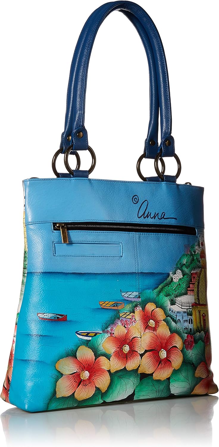 Anna by Anuschka Women's Genuine Leather Large Classic Shopper | Hand Painted Original Artwork