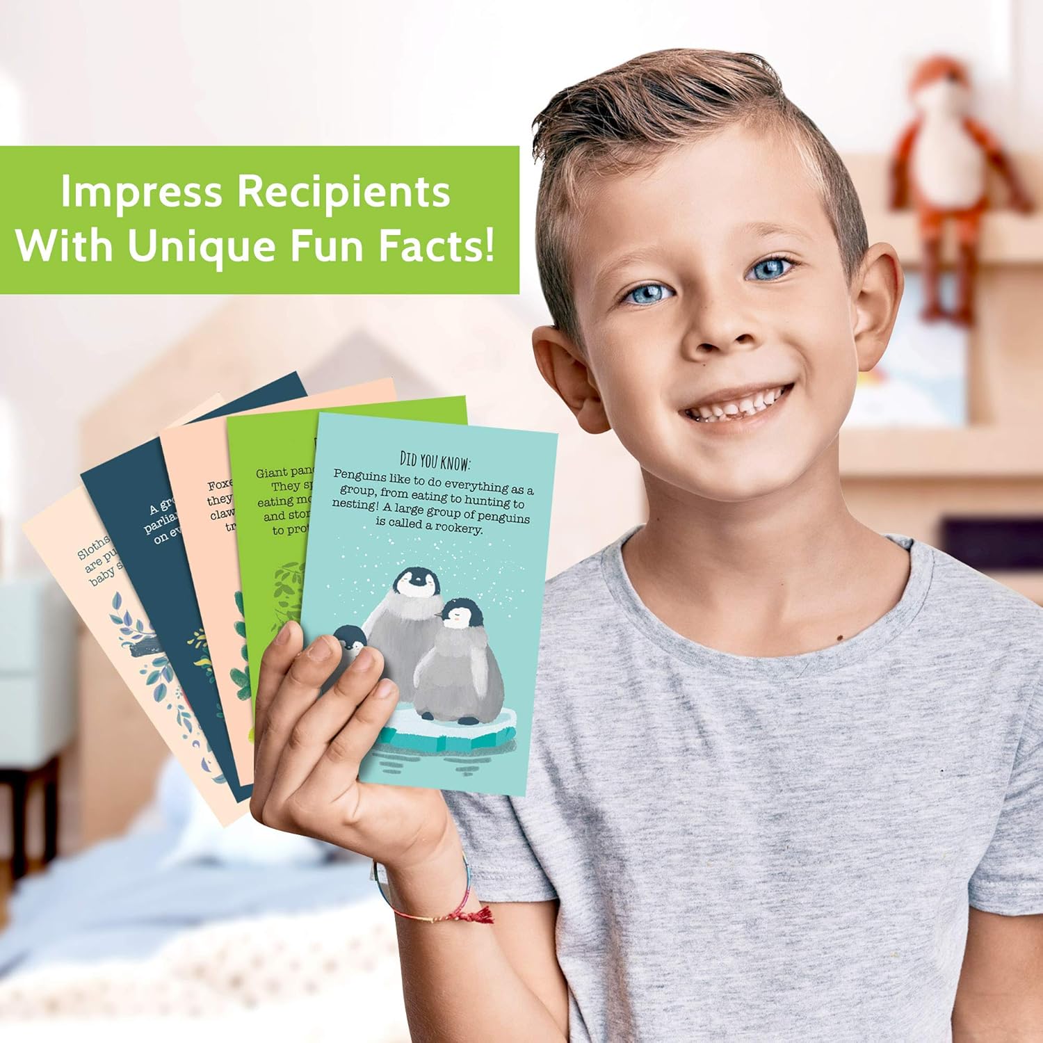 40 Animal Fun Fact Postcards - Bulk Thinking of You Postcard Pack for Kids, Students, Friends, Teacher, and More - Say Hello, Thank You or I Miss You with Colorful Note Cards - Image 5