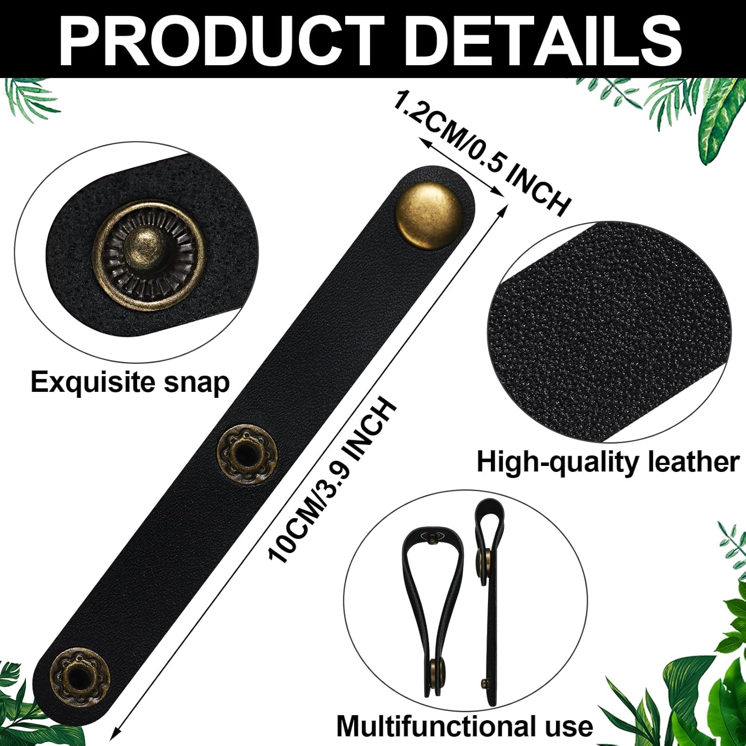 Flutesan 24 Pcs Leather Cord Organizer Travel Cord Organizer 2 in 1 Portable USB Holder Headset Winder Earphone Clips Ties for Men Gifts Leather Home(Black)
