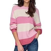 Only Onlatia L/S Stripe Pullover Knt Noos, Pullover Donna