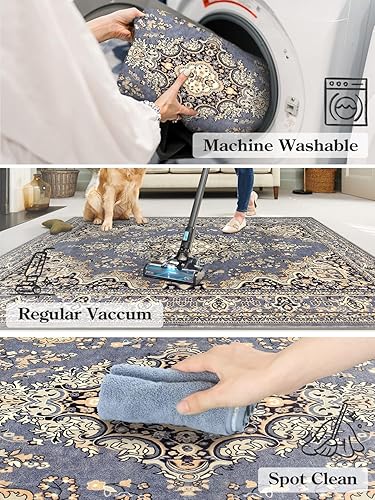 Miniatura 6 de Lahome Alfombras de entrada pequeñas de 3 x 5 pies, alfombras de baño antideslizantes, lavables, tradicionales con borde antideslizante, alfombras