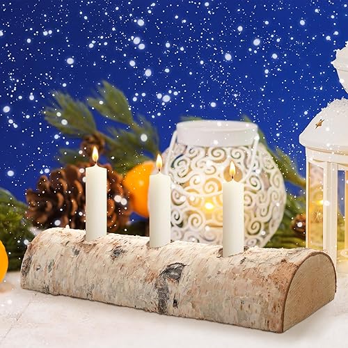 Miniatura 5 de Roowest Portavelas cónico de madera de abedul blanco de Navidad o centro de mesa, portavelas moderno de casa de campo, boda, decoración del hogar,
