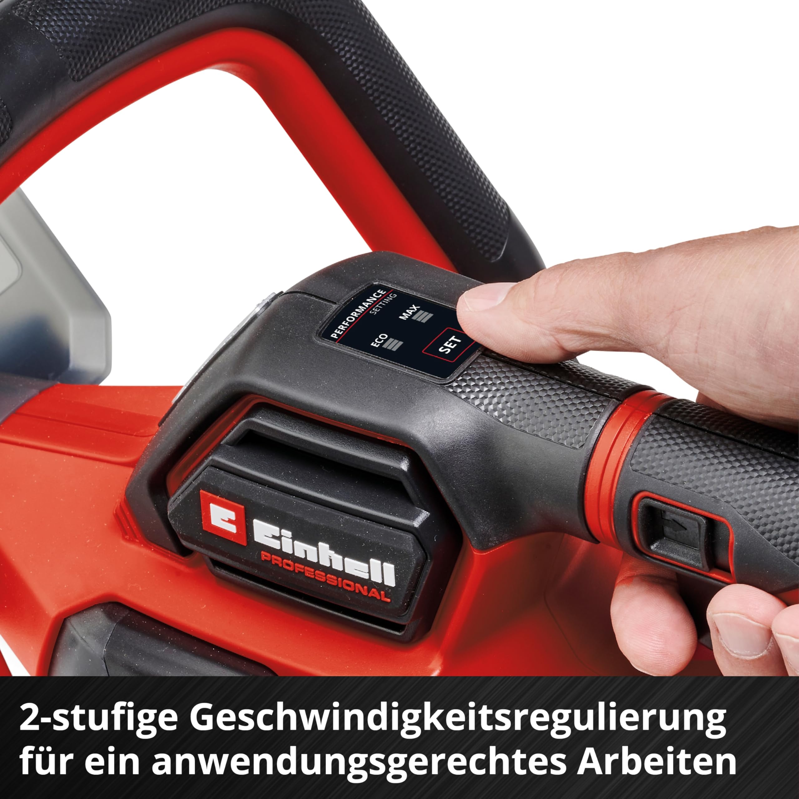 Einhell Profesjonalne akumulatorowe nożyce do żywopłotu GP-CH 18/61 Li BL-Solo Power X-Change (18 V, bezszczotkowe, długość cięcia 61 cm, system zapobiegający blokowaniu, w zestawie futerał, bez