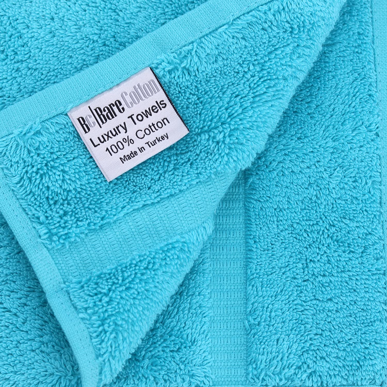 Set De Serviettes De Bain 100% Coton Turquoise - 6 Pièces Luxe